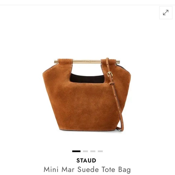 STAUD Handbags - STAUD Mini Mar Tan Suede Crossbody Bag